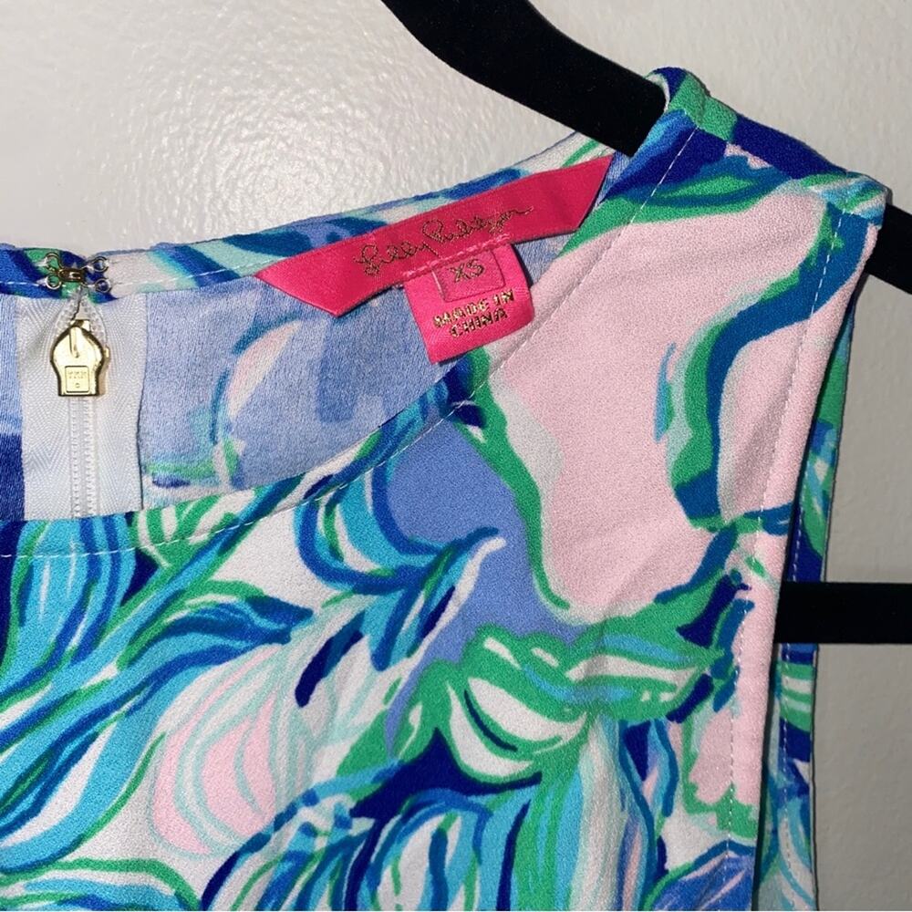 Lilly Pulitzer Donna Top Multi Party Thyme Tie Side Tunic Sleeveless Tank XS - Picture 5 of 12